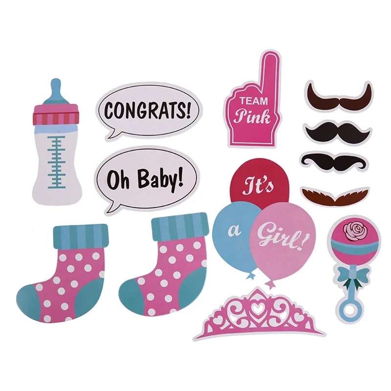 25 шт./компл. Photo Booth Baby Shower его мальчик девочка день рождения украшение для вечеринок Реквизит для фотобудки пол раскрывающий DIY