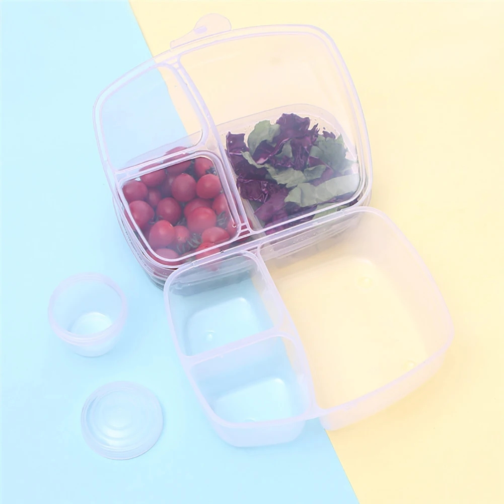 Портативный 3 сетки Bento Ланч-бокс для детей пластиковая порционная коробка Bento для хранения еды контейнер пищевой ящик Прочный ланчбокс для школы Кухонные гаджеты