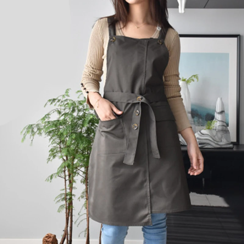 Botique-Stylist Apron Adjustable Unisex Cobbler Uniforms with Pockets Art Smock Aprons for Women Beauticians for Workwear