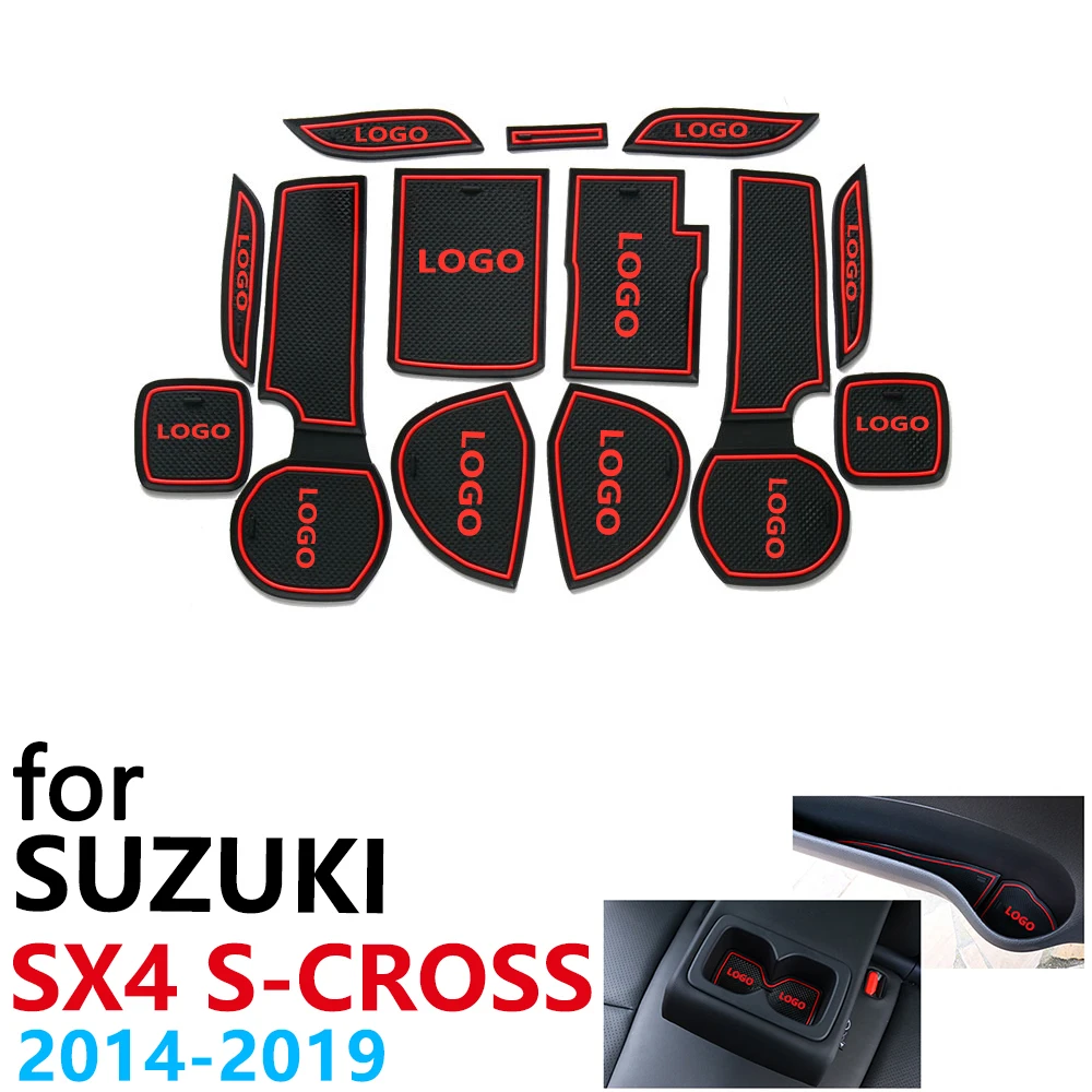 Противоскользящий резиновый коврик для подстаканника дверной паз Suzuki SX4 S Cross 2014 ~