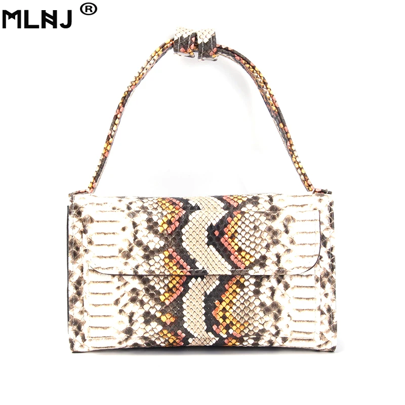 

Genuine Leather Bags Women Real Cowhide Leather Day Clutch Lady Shoulder Cross body Bags Serpentine Patterns Chain Clutch Women