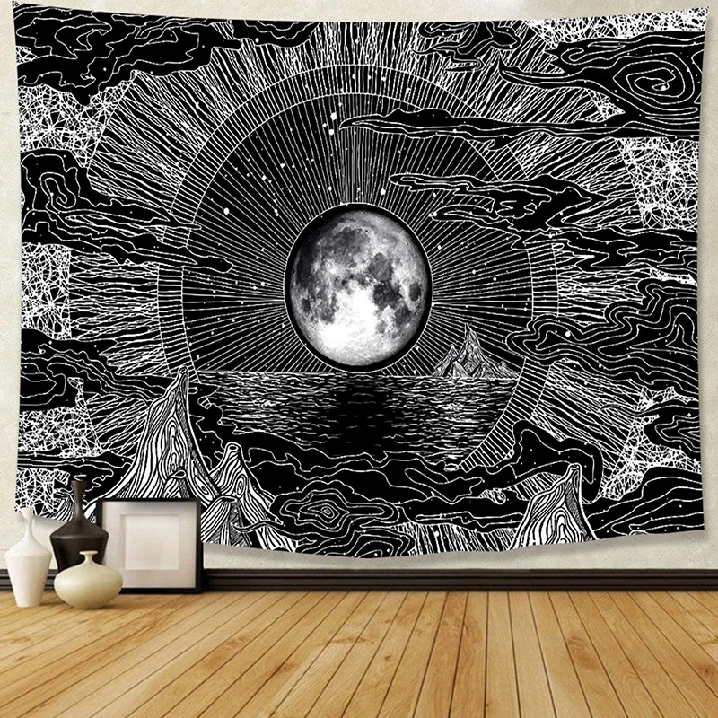 Seven Stars Moon and гобелен, расшитый звездами macrame настенный психоделический горный МАНДАЛА ГОБЕЛЕН богемное украшение хиппи Настенный Ковер - Цвет: 2