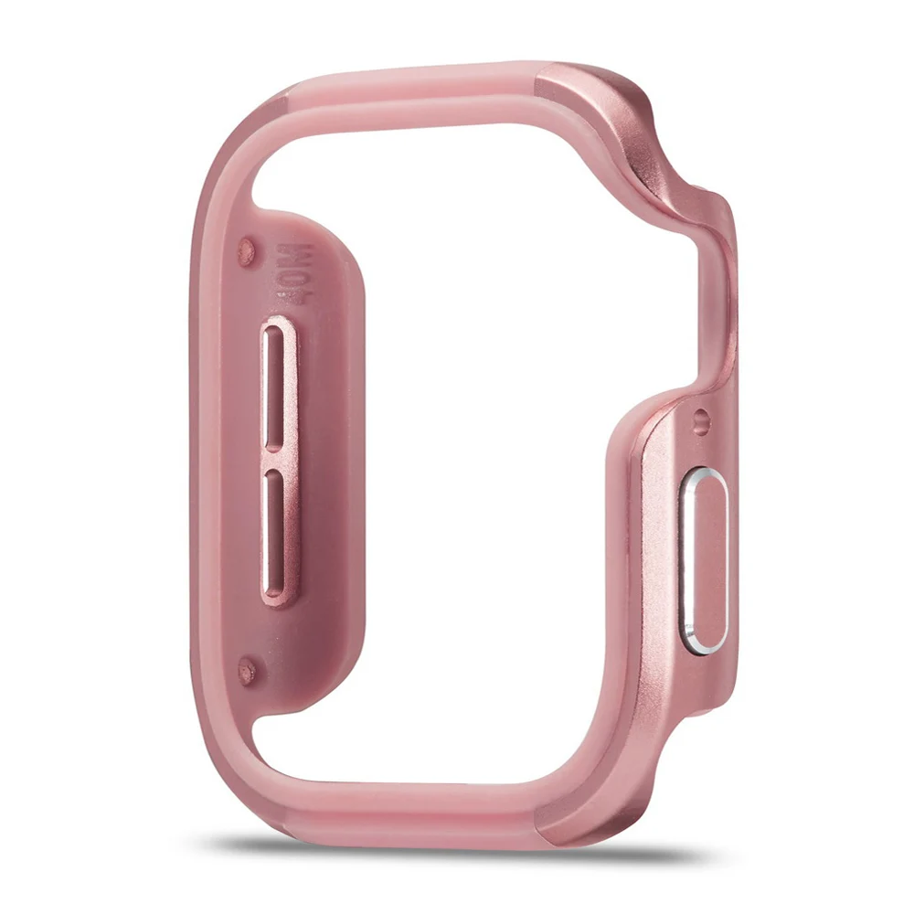 Pink Дизайн алюминиевый сплав+ ТПУ чехол для Apple Watch Series 5 4 крышка 44 мм 40 мм бампер высококачественный корпус для Аксессуары для iwatch - Цвет: Pink