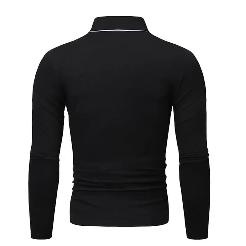 Camisa Polo Masculina, осенние модные мужские топы с длинным рукавом, контрастные сплайсинговые повседневные облегающие рубашки поло, молодежная одежда для подростков