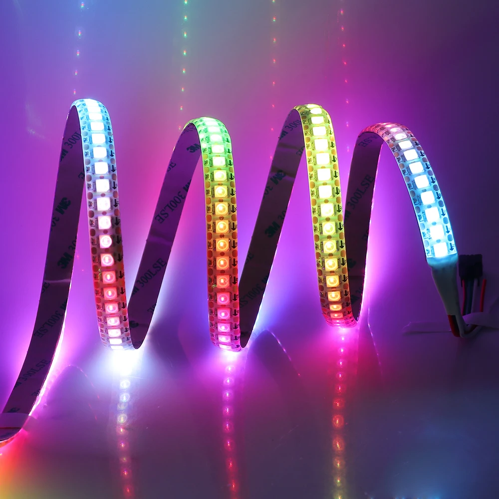 Адресуемый RGB светодиодный светильник WS2812B 5 В DC 144 светодиодный s/m 1 м 2 м смарт-Пиксельная полоса СВЕТОДИОДНЫЙ светильник WS2812 IC белый PCB полноцветный ТВ Декор