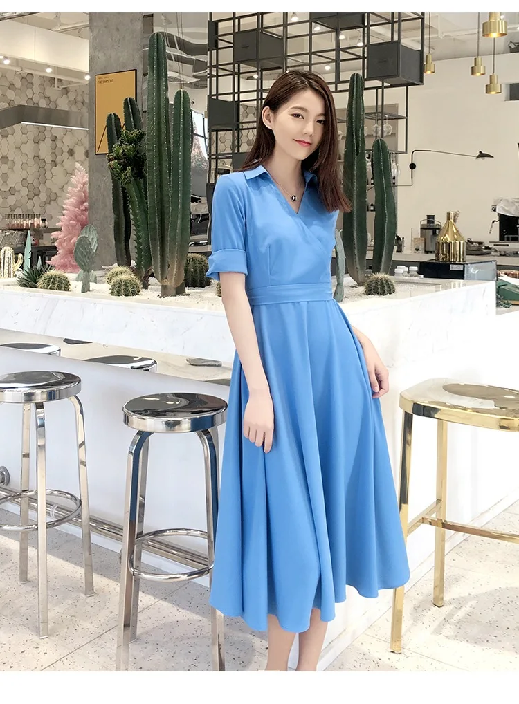 Хорошее качество Gao Yuanyuan Стиль Знаменитостей летняя одежда юбка синяя облегающая длинная юбка фея Ретро шифоновое платье женское платье