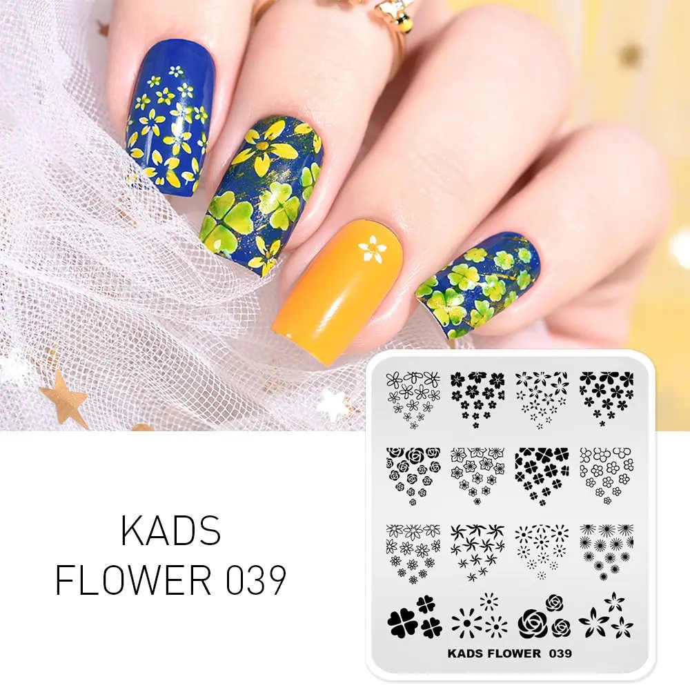 Flower 039 KADS стемпинг пластины для стемпинга 38 различный доступный дизайн штамп для стемпинга стемпинг для ногтей дизайн ногтей трафаре - Цвет: Flower 039
