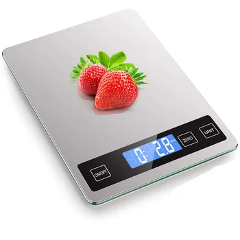 

Digital Kitchen Food Scale 33Lb Grams and Oz, LCD Sn Display and Stainless Steel, Batteries Included