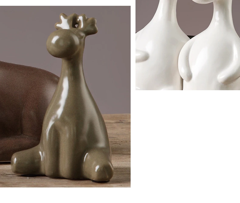 VILEAD 6 стиль керамические фигурки оленя скандинавские креативные животные орнамент Сладкие Теплые ремесла украшения дома аксессуары для гостиной