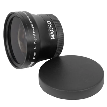 

NEWYI Digital Lens Replacement 37mm 0.45X Wide Angle + Macro Conversion Lens for Camcorders 37 0.45 Black