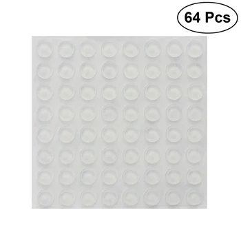 

64pcs Small Clear Door Knob Bumpers Self-adhesive Door Stoppers Wall Protectors for Speakers Electronics Furniture