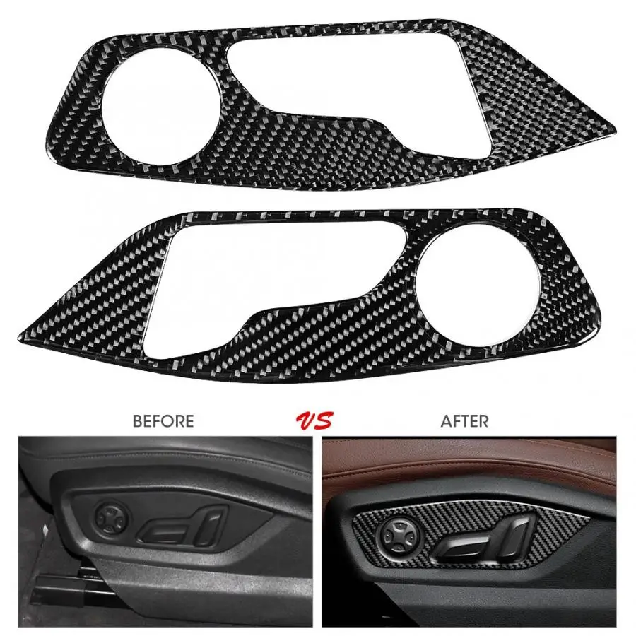Автомобильная наклейка из углеродного волокна декоративная наклейка панель регулировки сиденья Накладка подходит для Audi Q7- araba aksesuar