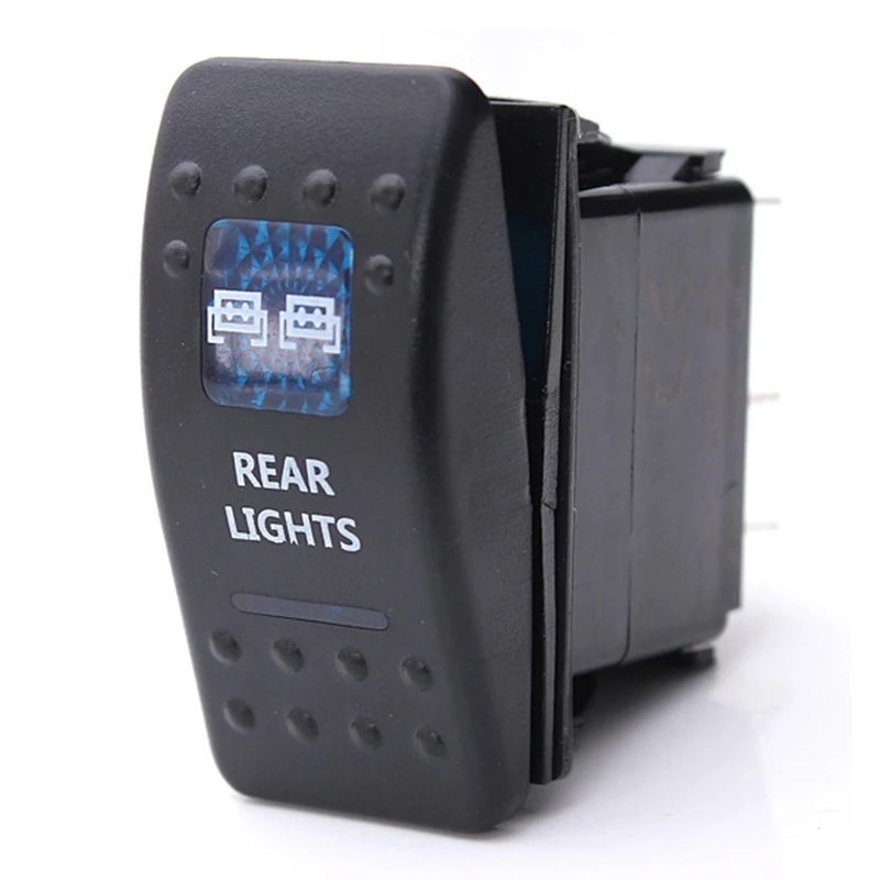 Caja De Peces Coche Barco Azul Led 5 Pines Interruptor Basculante 12V 20A SPST ON OFF De Palanca