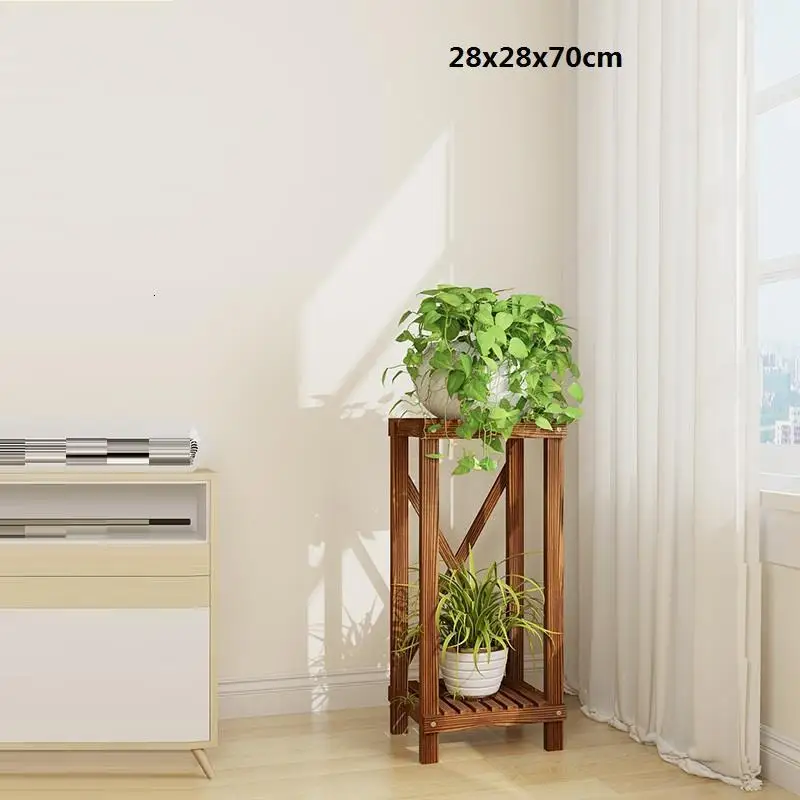 Flores Estante Para Plantas For Wood Scaffale Porta Piante Indoor Balcony Shelf Rack Dekoration Outdoor Flower Plant Stand - Цвет: MODEL B