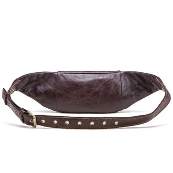 

Fashion Europe and America Hot Sale Genuine Leather Men's Sports Waist Bag Head Layer Cowhide Multifunctional Men's Bag
