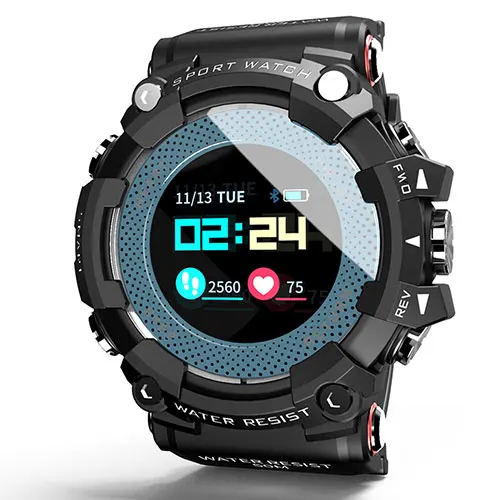 Bluetooth Смарт часы 5ATM водонепроницаемые цифровые часы спортивные Шагомер монитор сердечного ритма цветной дисплей умные часы для мужчин - Цвет: Blue