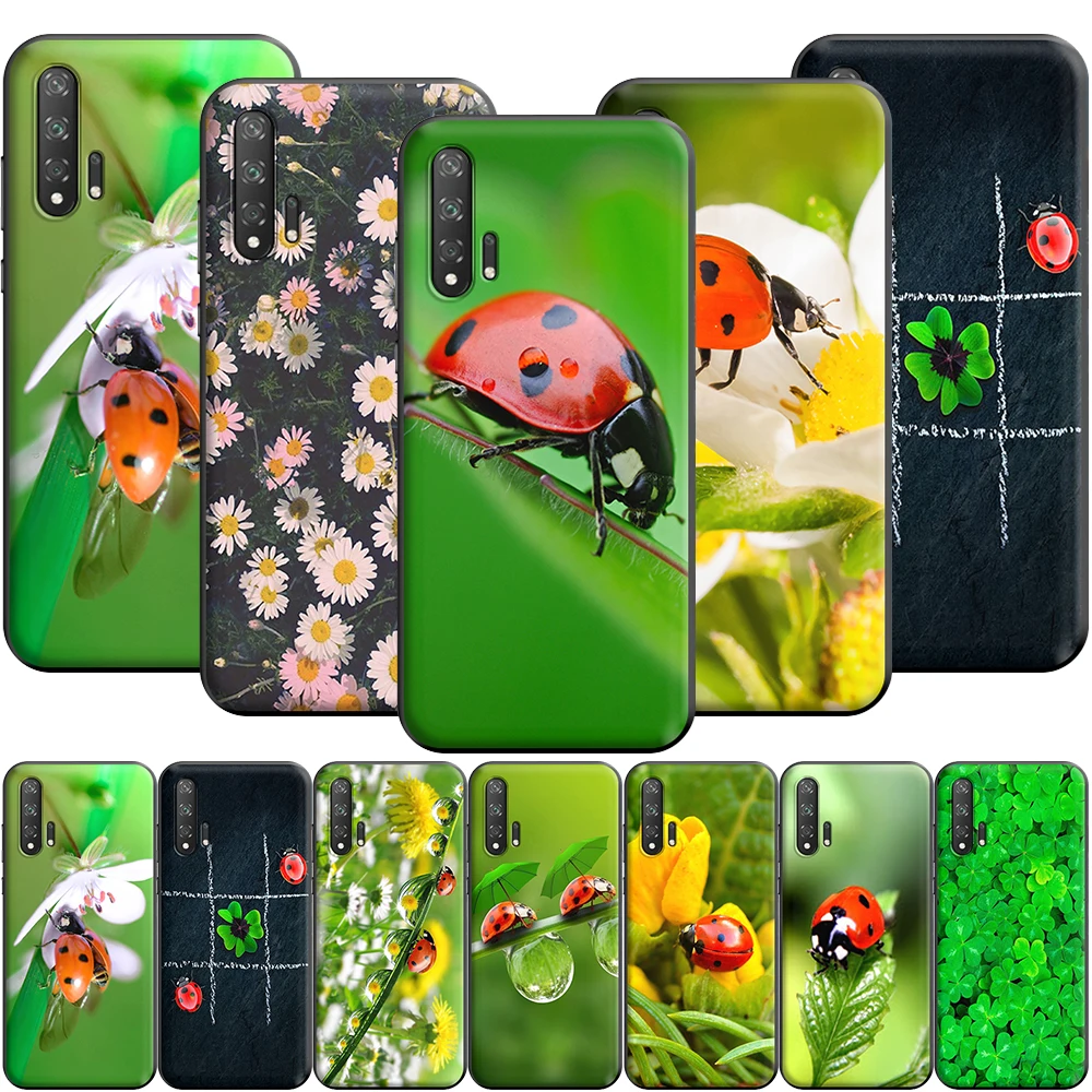 Силиконовый чехол с четырьмя листьями Божья коровка Дейзи Для Huawei Honor V30 30 8 8A 8X 8C 9