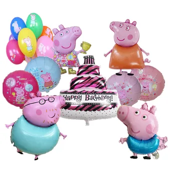 

Birthday Party Supplies Peppa Family Aluminum Film Balloon 3D Cartoon Figure Balloon Child Cosplay Christmas Wedding Decoration