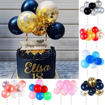 

15pcs DIY Cake Birthday Soft Clay Balloon Cake Topper Happy Birthday Party Decor Kids Ballon Baloon Wedding 1st Cake Balloon