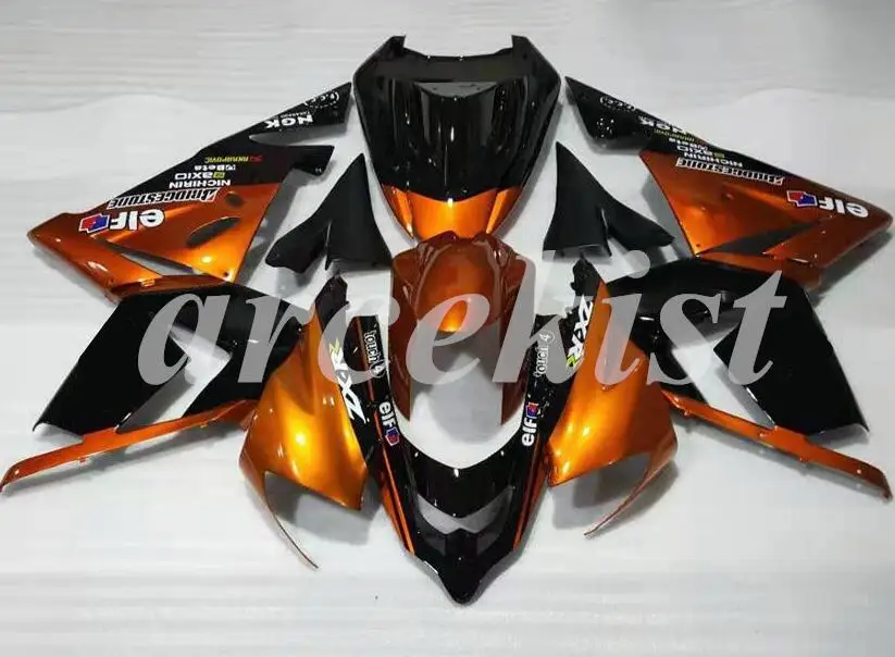 Комплект обтекателей ABS, пригодный для kawasaki Ninja ZX-10R ZX10R 2004 2005 04 05 10R комплект кузова на заказ Оранжевый Черный