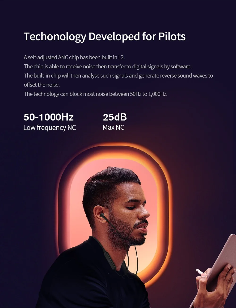 L2 210 мАч супер мощная bluetooth гарнитура 5,0 быстрая секундная связь с интеллектуальным сенсорным ANC шумоподавлением IPX4 водонепроницаемый