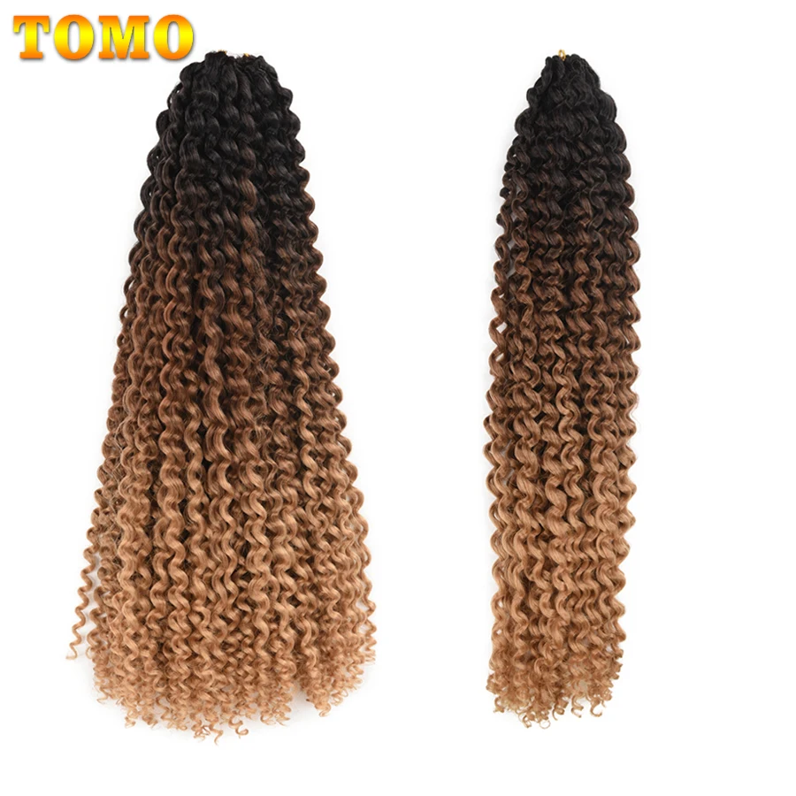 

TOMO 22 Strands Kinky Curly Bundles 18" Passion Twist Hair Ombre Braiding Hair Extensions Brown Crochet Hair 6-8pcs Be a Head