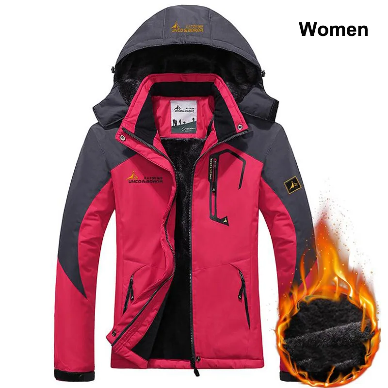 Women pink Зимняя мужская куртка, толстая ветрозащитная парка с капюшоном, мужские куртки и пальто, ветровка для улицы, водонепроницаемая куртка, 6XL Jaqueta masculina - Цвет: Women pink