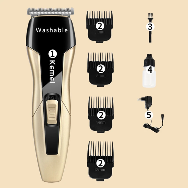 Триммер Kemei машинка для стрижки волос профессиональная электрическая бритва моющаяся машинка для стрижки Безопасная бритва перезаряжаемая машинка для стрижки волос 4 - Цвет: km5015 no box