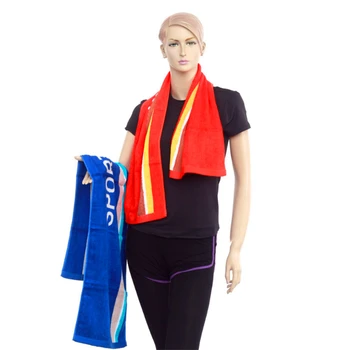 

Bamboo Fiber Sports Fitness Towel Increase Thickening 170g Sports Sweat 34*110cm Yarn-Dyed Can Be Customized