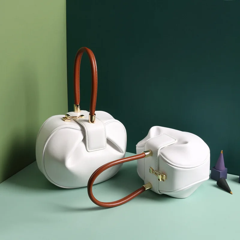 Женская сумка из натуральной кожи, Женская Портативная сумка - Цвет: small white spot