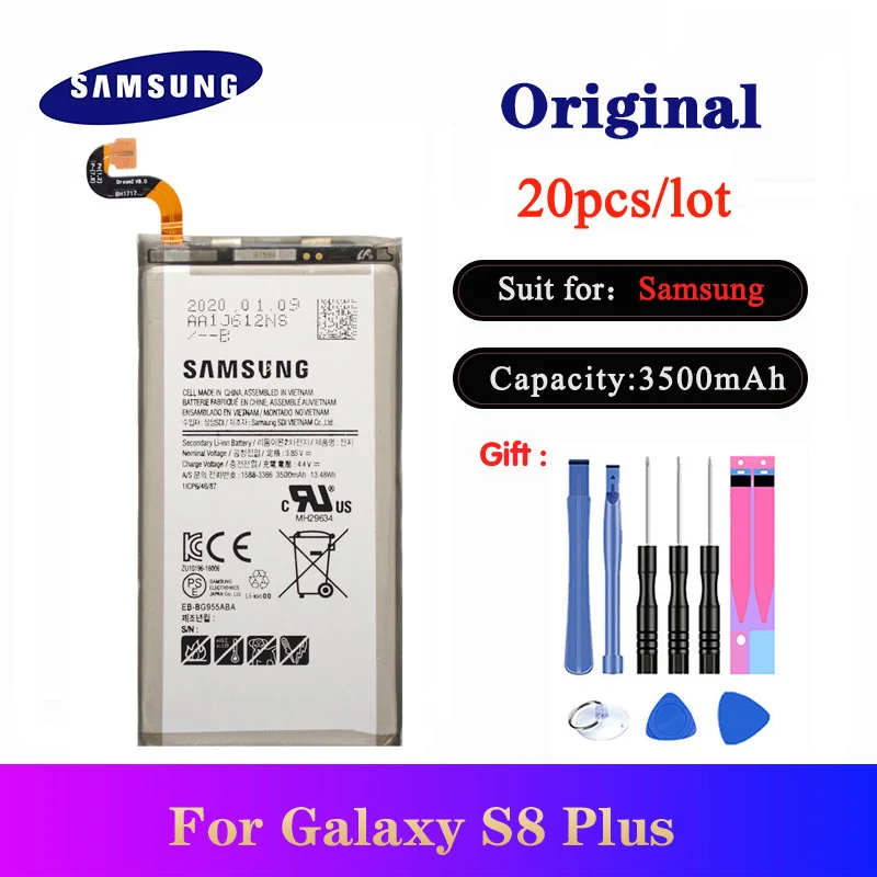 20 шт./лот EB BG955ABA батареи для Samsung galaxy S8 Plus + G9550 SM G9 G955 оригинальный телефон