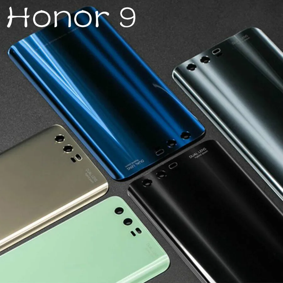 Крышка батарейного отсека для Huawei Honor 9 Задняя стеклянная панель задний корпус