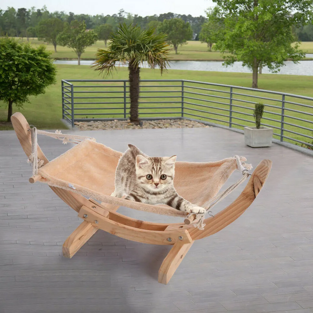 Гамак DIY кровать собака дом деревянная рама ленивый коврик Удобная подушка Lounge P666