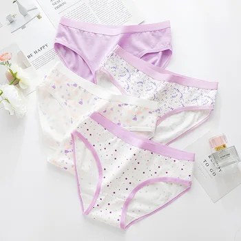 

3Pcs/lot Breathable Underpants Cotton Women Underwear Girls Ladies Panties Thin Lingerie Sexy Briefs TWY A008