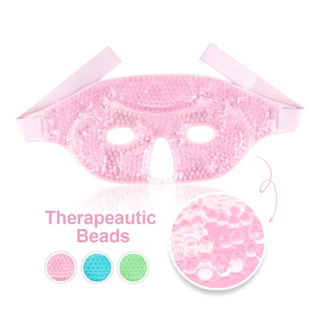 

Cold pack Face Mask Gel Bead Eye Mask for Puffy Eyes Reusable Freezer Gel Face Mask for Sinus Pressure Face Puffiness Headaches