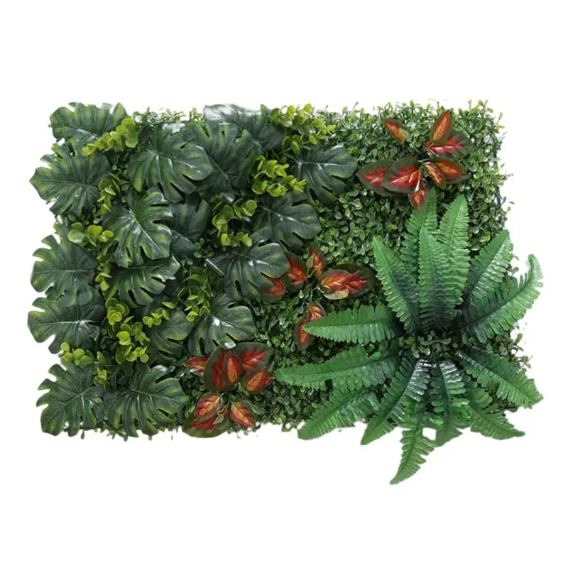 

BESTArtificial Grass DIY Miniature Lawn, Garden Ornament, Red Leaves