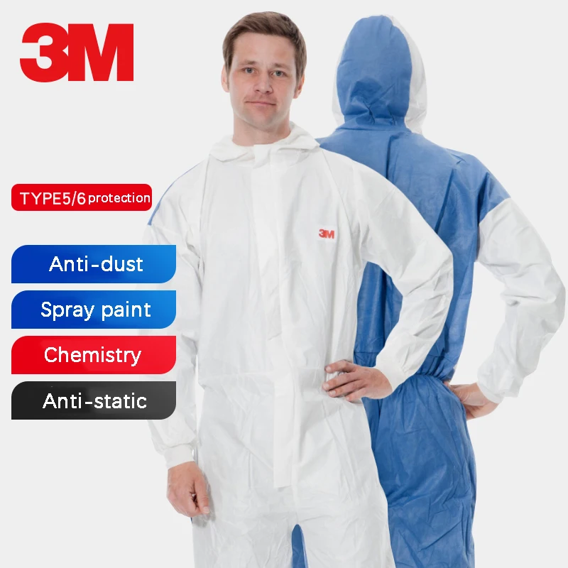 

3M 4535 Chemical Protective Clothing Connected Hat Dust-proof Medical Laboratory Anti-static Protective suit