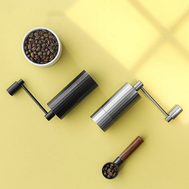 

Aluminum Alloy Shell Coffee Grinder Mini Manual Portable Coffee Bean Grinders Adjustable Coffee Bean Mill Free To Disassemble