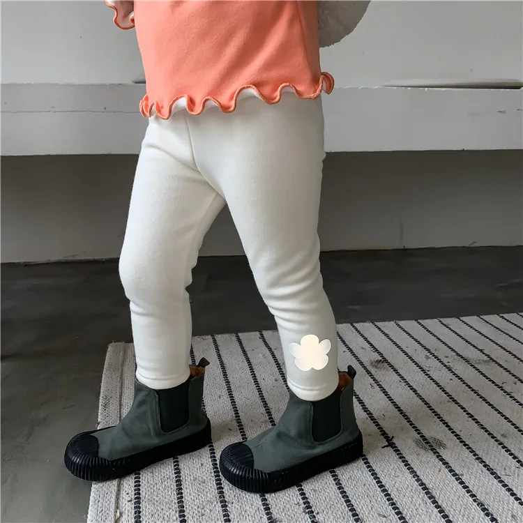 Winter Baby Girls Legging Plus Velvet Thickening Fleece Warm Leggings Pants for Boys Kids Winter Pants Trousers Children's Pants