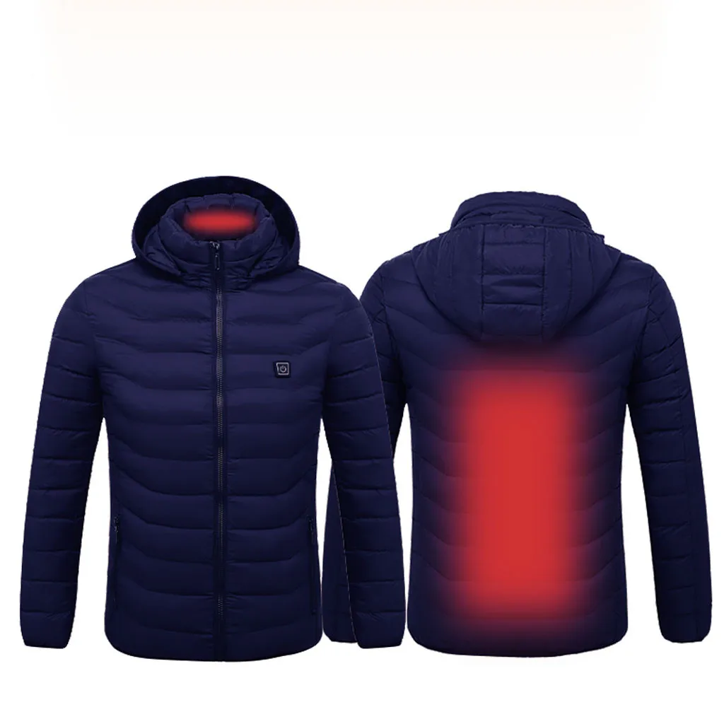 Chaqueta hombre jaqueta masculino зимнее пальто для мужчин Смарт USB сзади шеи два с электрическим подогревом теплая хлопковая одежда casaco