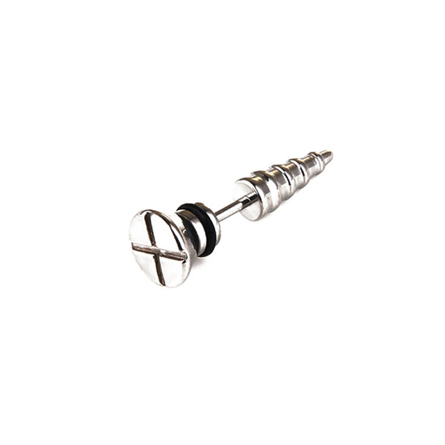 Unisex Punk Rock Stainless Steel Nail Screw Piercing Stud Earrings Novelty Piercing Jewelry Rock Gothic Piercing Jewelry 2pc