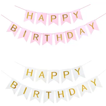 

HAPPY BIRTHDAY Bunting Party Decorative Card Birthday Props Garland Party Decoration Paper Banner Baby Party House Decoration