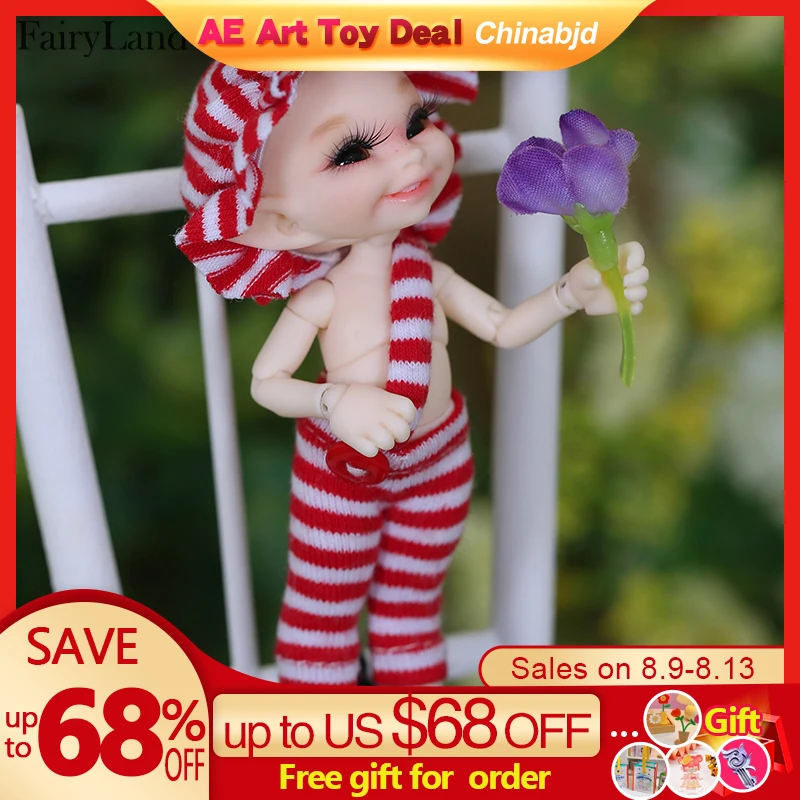 Free Shipping Realpuki soso BJD Dolls 1/13 Long Ears Smile Fun Unique Quirky High Quality Toy For Girls Best Gifts FL Fairyland