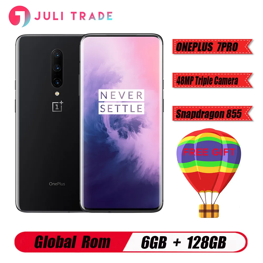 Глобальный ПЗУ Oneplus 7 PRO 8 Гб 256 Гб Смартфон Snapdragon 855 NFC 6,67 дюймов жидкий AMOLED дисплей отпечатков пальцев UFS 3,0