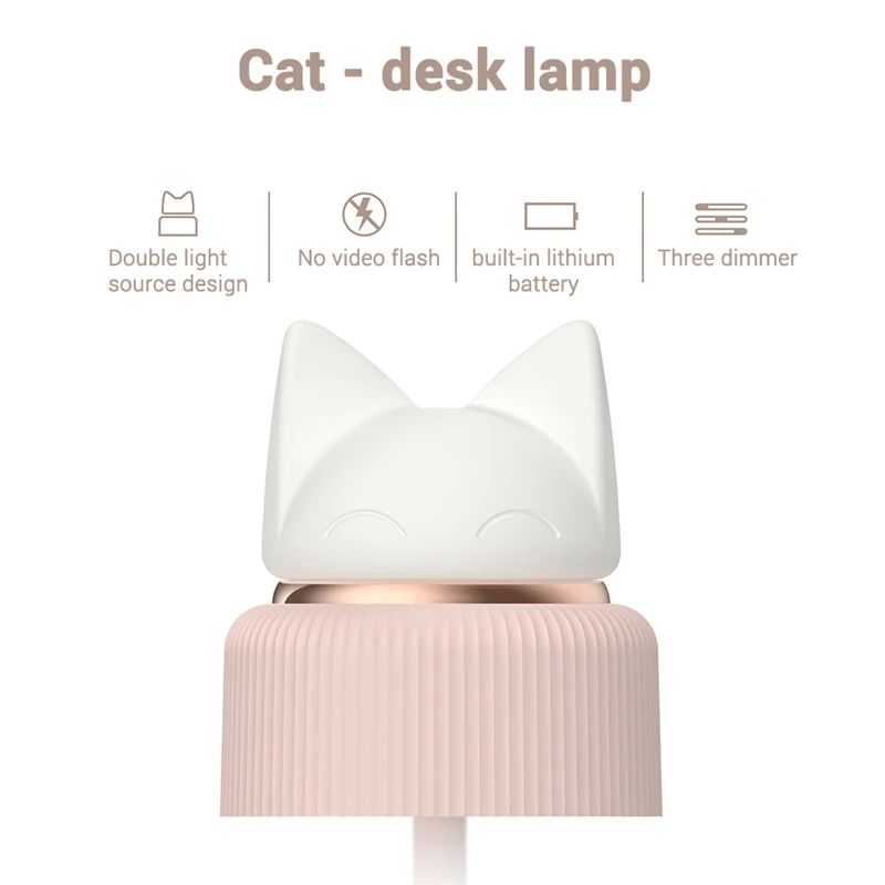 Cute Cat Table Lamp Silicone USB Charging Night Light LED Table Lamp Dimmable for Bedroom / Bed Head
