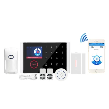 

Wifi GSM GPRS Alarm System Burglar Security Keyboard 433MHz Wireless Sensor Alarm 9 language Tuyasmart Smart Life APP