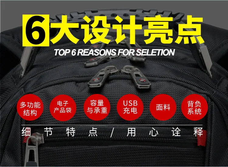 Crossten Swiss Multifunctional 17.3" Laptop Backpack sleeve case bag Waterproof USB Charge Port Schoolbag Hiking Travel bag