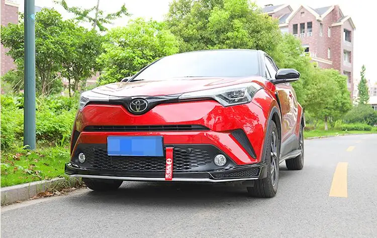 Для Toyota C-HR CHR передний бампер для губ Диффузор протектор кузова Комплект спойлер бампер автомобиля Передняя Лопата столкновения Спорт черный