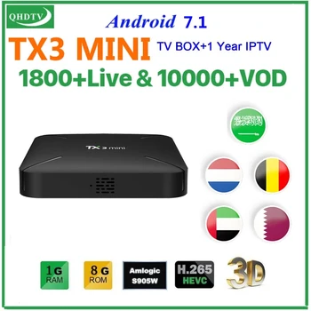 

Tx3 mini Android 7.1 S905W 4K Smart TV Box QHDTV iptv Subscription Arabic Belgium Italian Algeria Morocco TX3mini