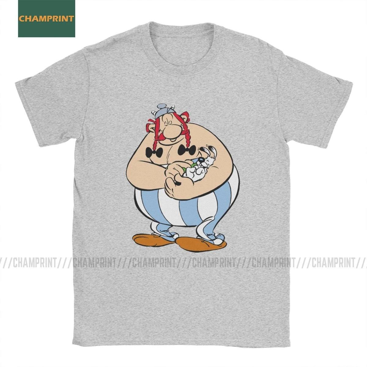 Винтажные футболки Asterix и Obelix Dogmatix Мужская хлопковая футболка Getafix французская